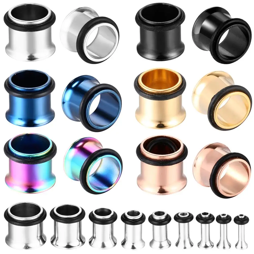 2 Piezas/lote de Plugs y Expansores de Oreja de Acero Quirúrgico para Mujeres y Hombres, Joyería para Piercing