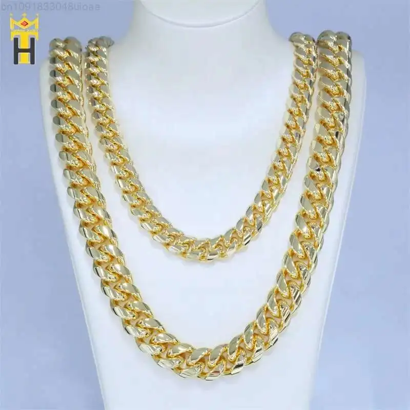 

Wholesale Hip Hop Cuban Curb Link Mens Miami Stainless Steel Gold Plated Necklace Cuban Link Chain