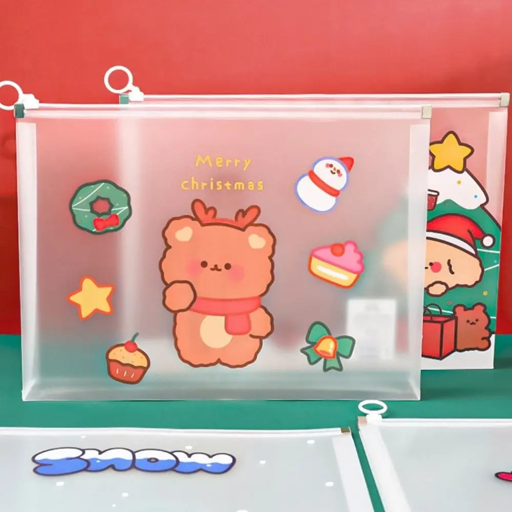 Studenti Serie natalizia Forniture per ufficio Carta di prova Astuccio Cartella di file Borsa di file in PP Borsa di riempimento per documenti Pacchetto informativo