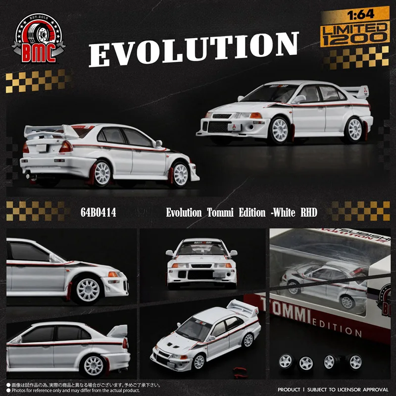 BM Creations BMC 1:64 Lancer EVO 6.5 -White Tommi Edition White limited1200 Diecast Model Car