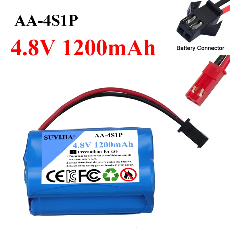 Ni-Cd 4.8V 1200mAh Battery nicd AA Rechargeable Battery Pack With Charger Sets For Rc Toys Cars Tank Truck Robots Guns Boats