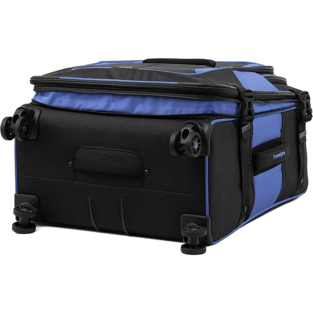 bagagem giratória expansível de 26 polegadas em azul/preto