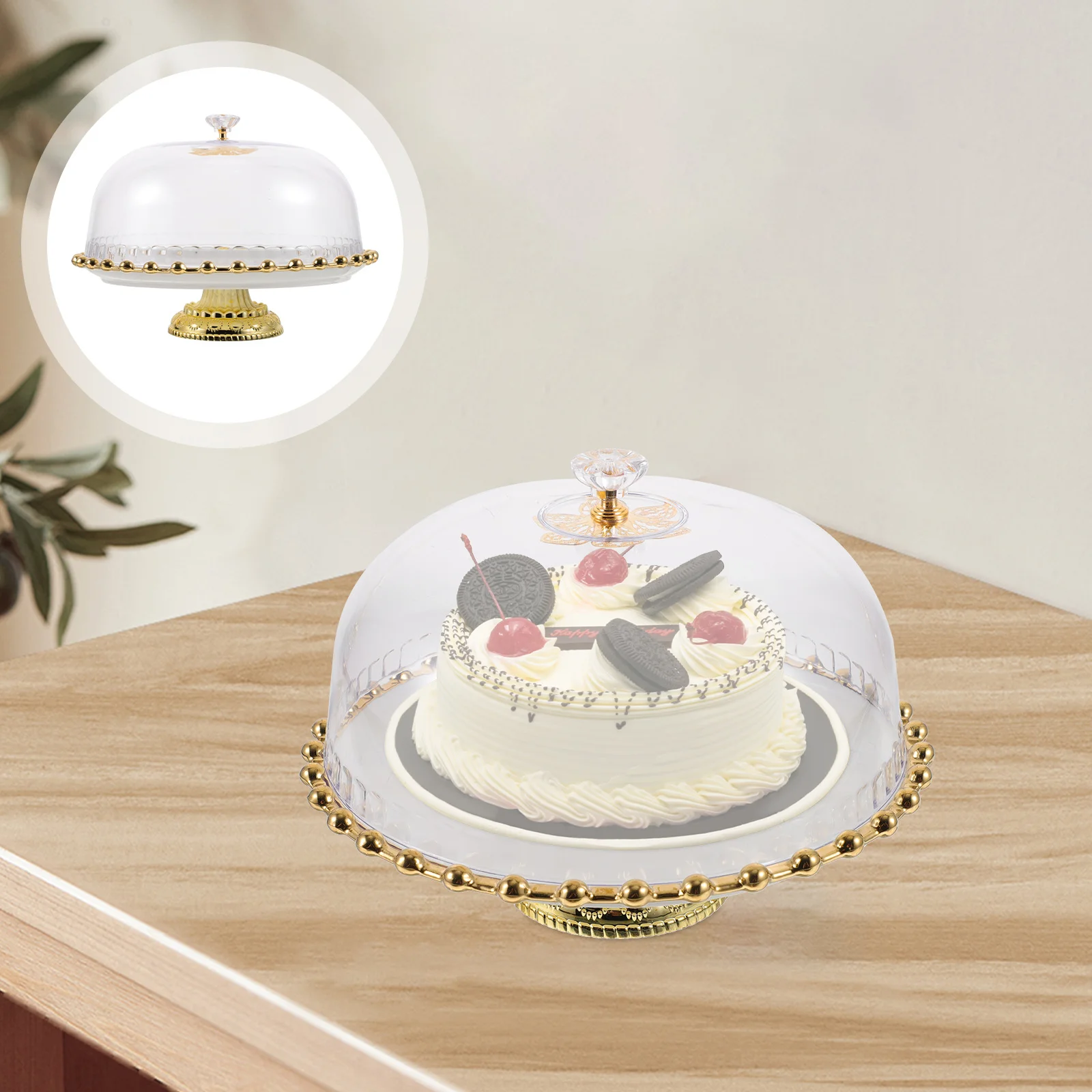 

Керамическая подставка для торта, 1 комплект, гладкий практичный поднос для свадебной вечеринки, десертный поднос с крышкой, держатель для торта для домашнего ресторана