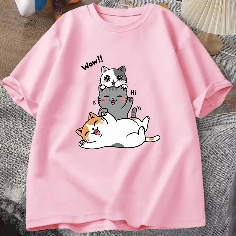 

Funny Cute Cat Printing T Shirt Men Women T-Shirt Harajuku T-shirt Unisex Fashion Summer Tops