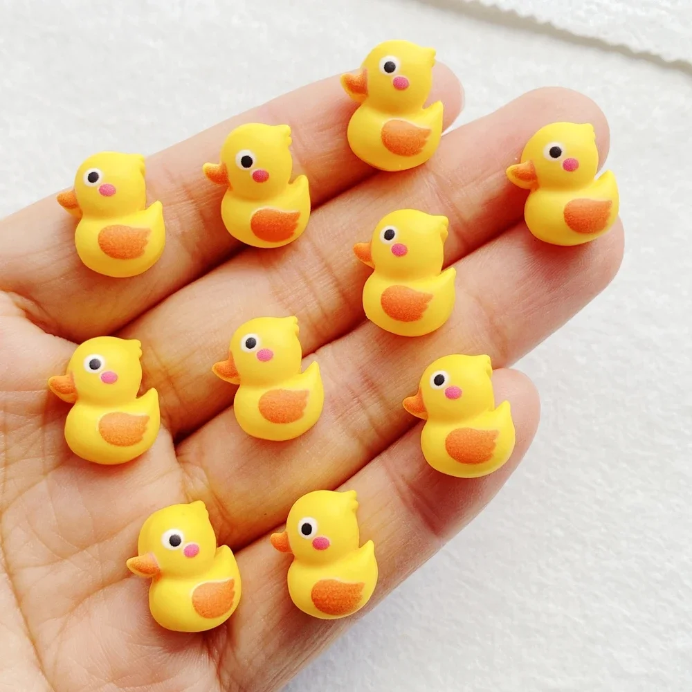 20 pezzi carino resina kawaii mini simpatico cartone animato piccola anatra gialla nail art figurine di pietra flatback scrapbook decorazioni fai da te artigianato