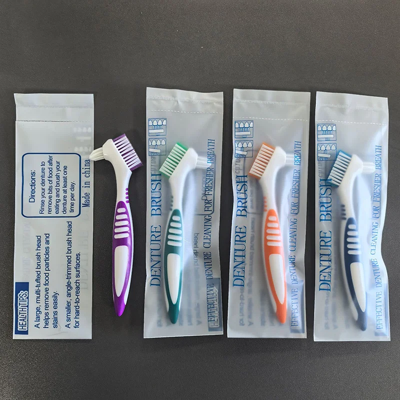 1pc Double Sided Denture Toothbrush Cleaning Brush Denture Brush Invisible Braces Orthodontic Retainer Descaling Brush Oral Tool