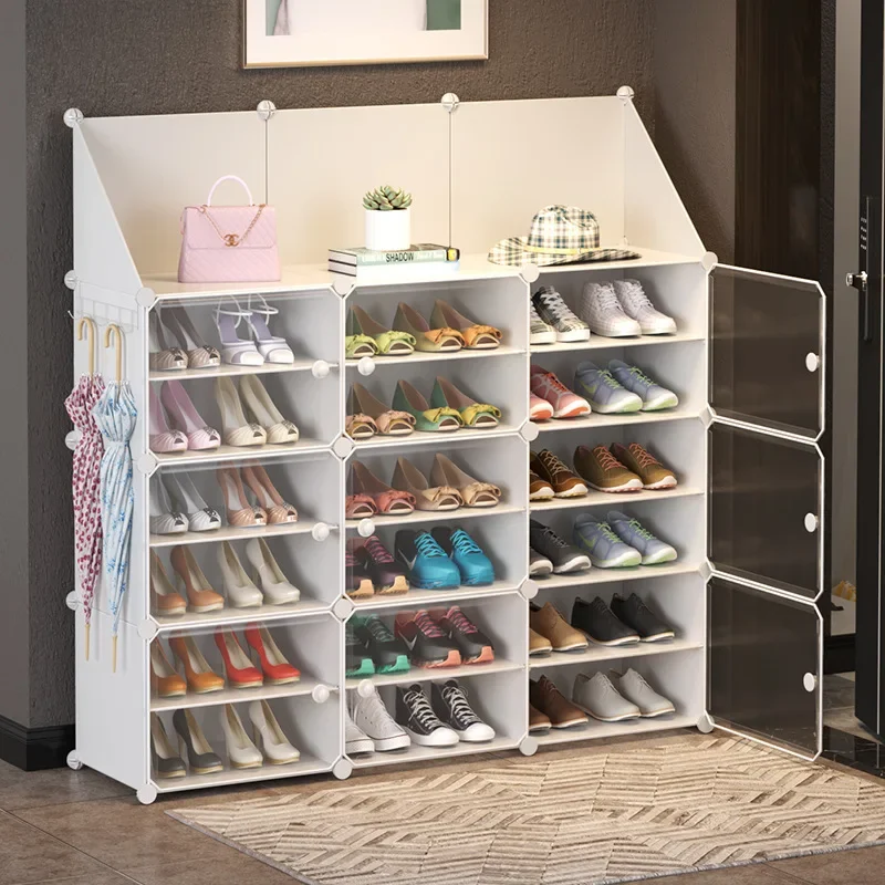 Shoe rack: multi-layer simple household economical shelf, household dormitory door storage shelf, assembly plastic shoe cabinet