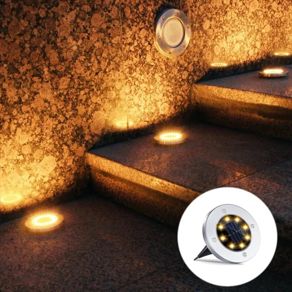 

4 pack/1 pack 8ED Outdoor Solar Power Ground Light Lighting Control Path Deck Lights Yard Driveway Lawn Garden Decoration Lamp
