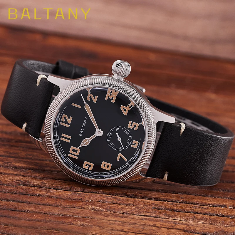 Baltany S2051 38MM Militäruhr Männer WW1 Graben Automatische Mechanische Armbanduhren Edelstahl Vintage Uhren Für Männer