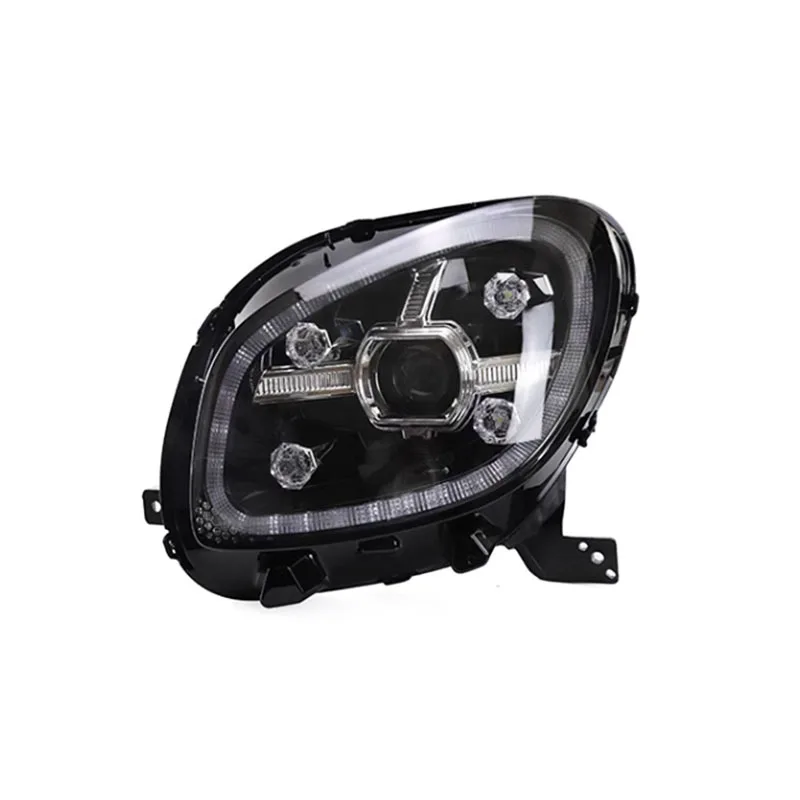 For 2016-2019 Mercedes-Benz Smart LED Diamond Daytime Running Light Modified 6000k Color Temperature Steering Headlight Assembly