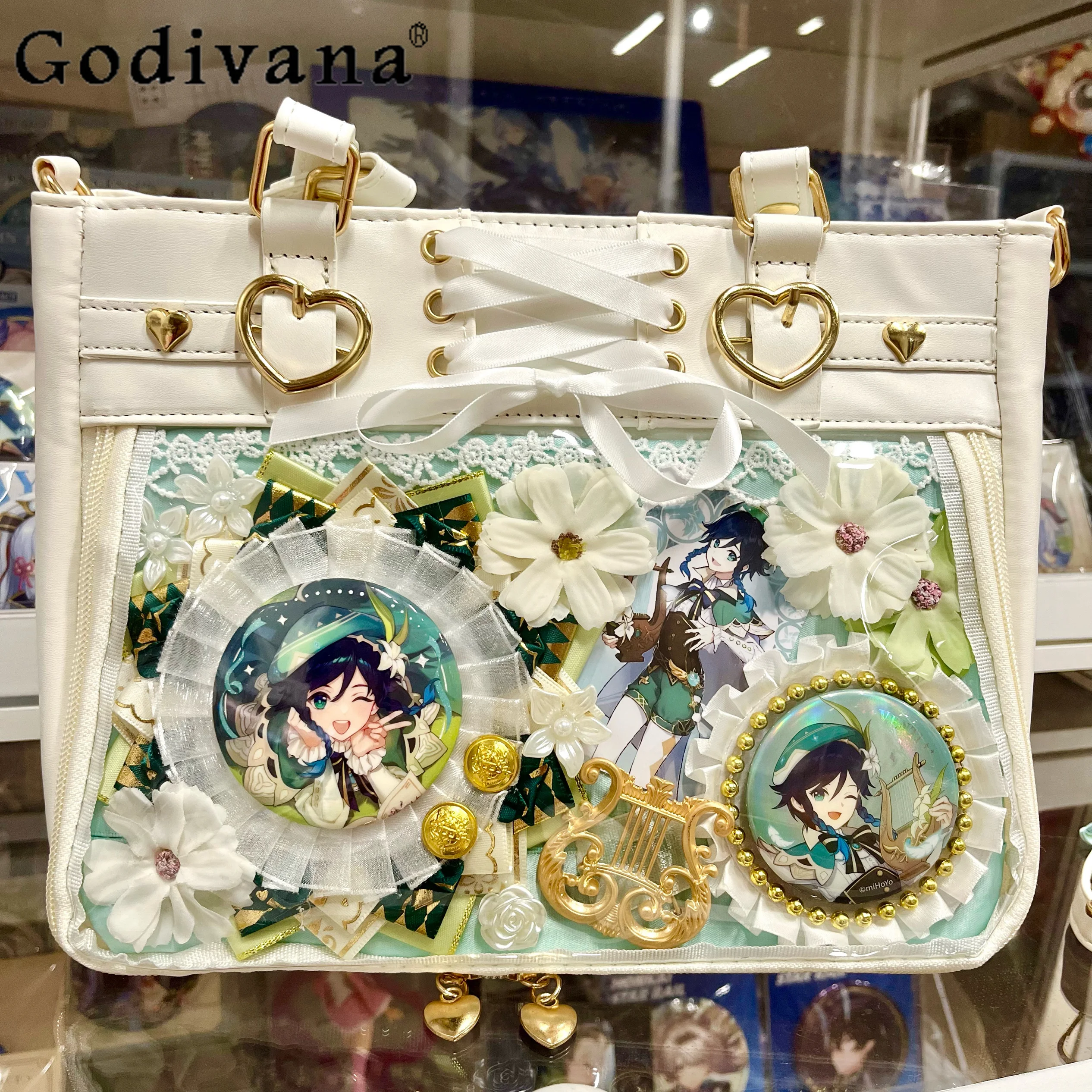 

2D Japanese Original Lolita Pain Bag Large Capacity Sweet Cute Girl Daily Casual Commuting Crossbody Shoulder Bag