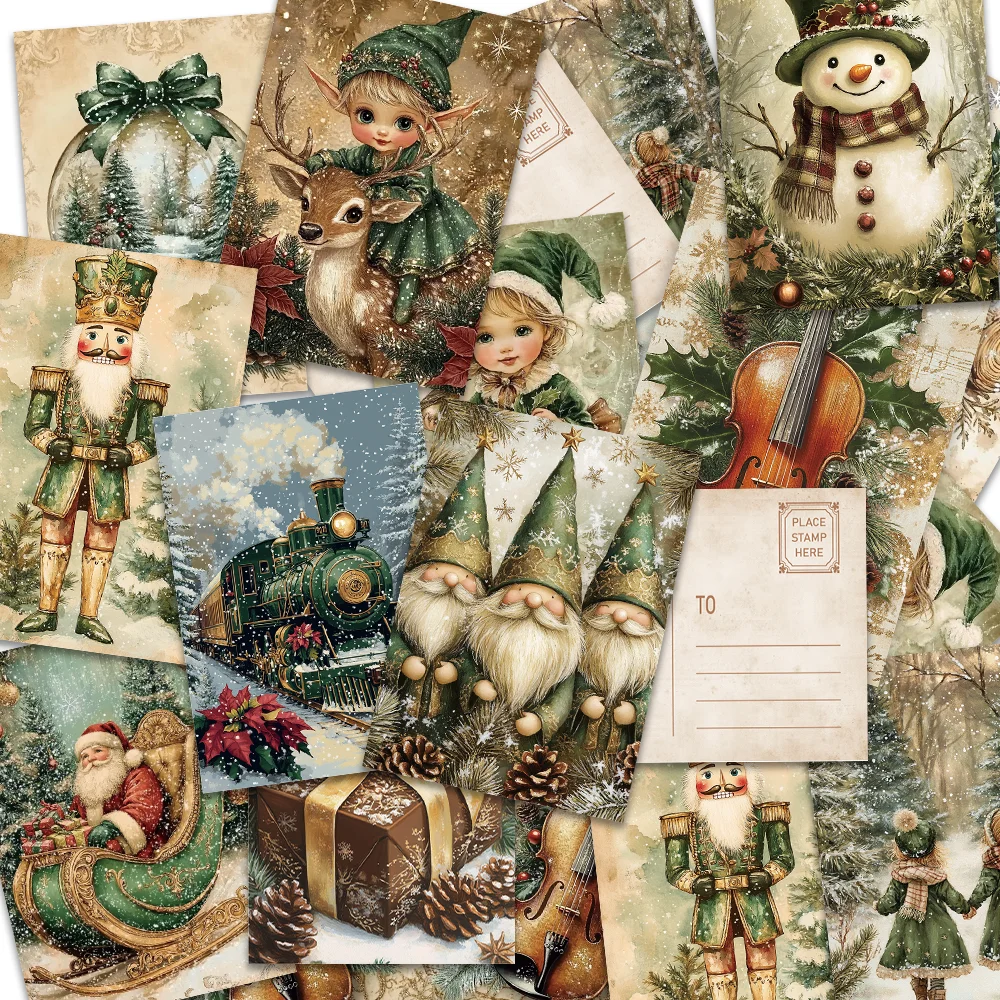32 Stück Vintage-Weihnachtspostkarten, Weihnachtsmann, Zwerg, Halloween, Geschenk zum Lehrertag, Schulanfang, Schlafzimmerdekoration, hochwertig – Detail 1