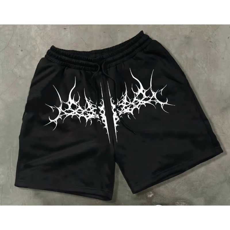 

Retro Thorn Lightning Map Gothic Men's Casual Shorts Summer New Sport Unisex Casual Sports Shorts