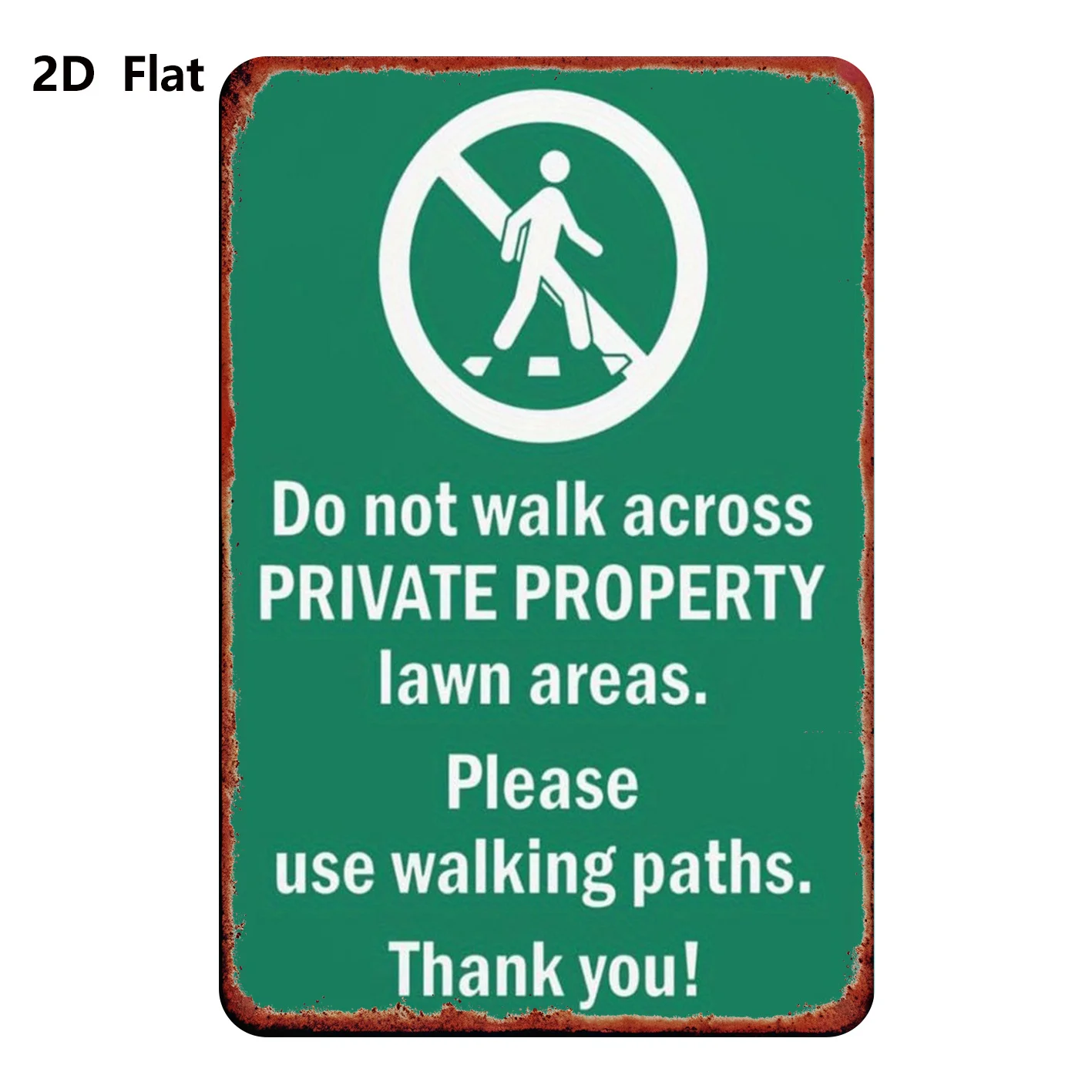 2D Metal Sign 8x12 Inch Keep Off Private Lawn Use Sidewalk Decorative Plaque for Home Restaurant Bar Store Garage Wall Decor