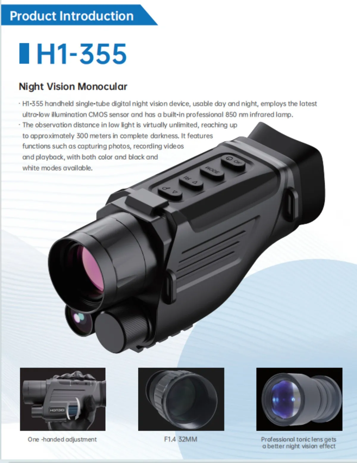 

Уличный монокуляр ночного видения с рейтингом IPX5 и 6-кратным цифровым зумом, дальность действия 800 м для наблюдения за птицами на охоте