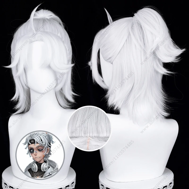 Game Rice Luca Balsa Cosplay Wig 40cm Long Silver White Heat Resistant Synthetic Hair