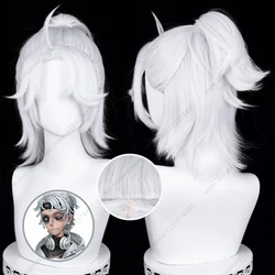 Game Rice Luca Balsa Cosplay Wig 40cm Long Silver White Heat Resistant Synthetic Hair