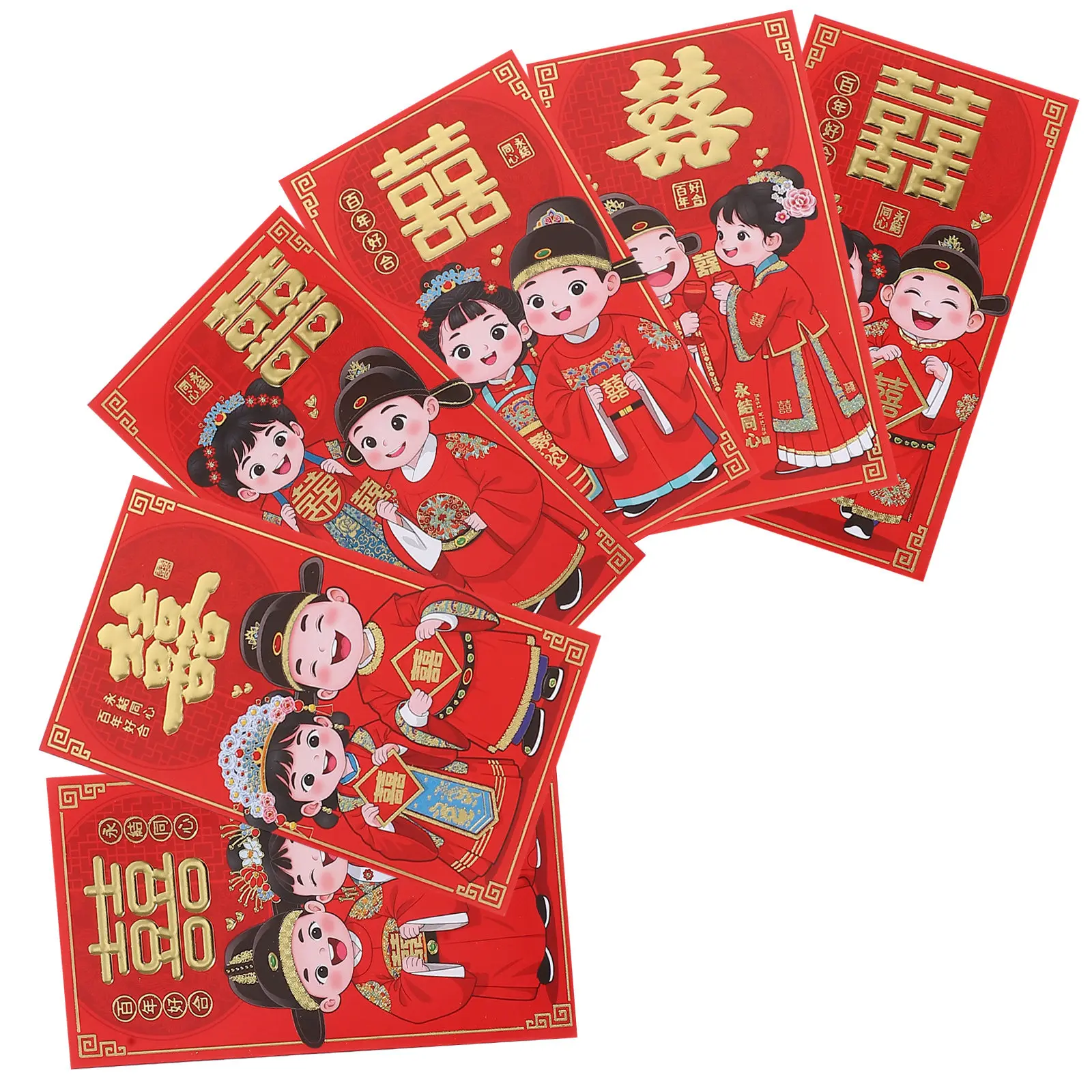 

6 шт. свадебных красных конвертов в элегантном китайском стиле для денег, традиционные красные пакеты для денежных подарков на свадьбу, для праздничных мероприятий