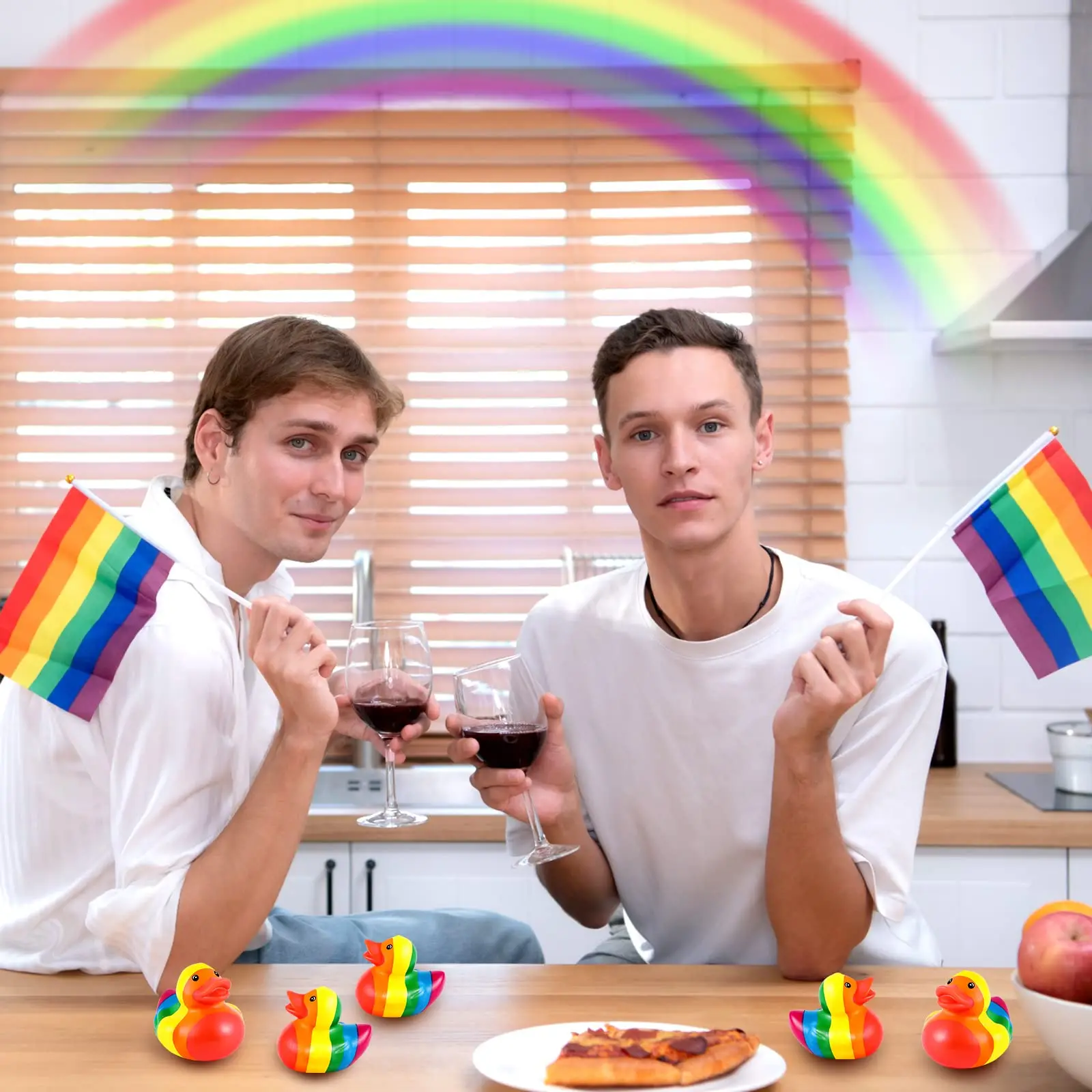 24-100 قوس قزح بطة مطاطية صغيرة البط المطاطي السائبة البط زينة ل قوس قزح الملونة حفلة عيد ميلاد LGBT هدايا الحفلات