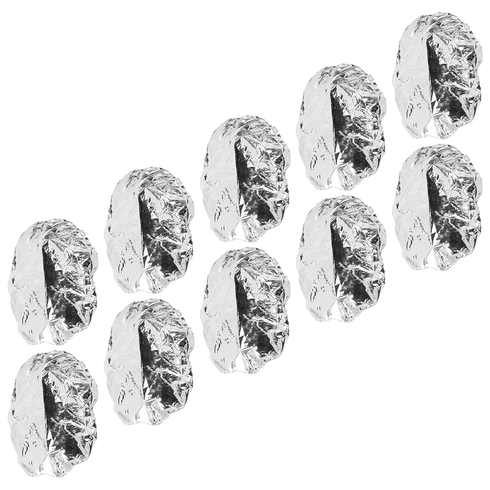 

10Pcs Aluminum Foil Hair Caps Heat Insulation Hair Treatment Caps Elastic Edge for Deep Conditioning Home Salon Use