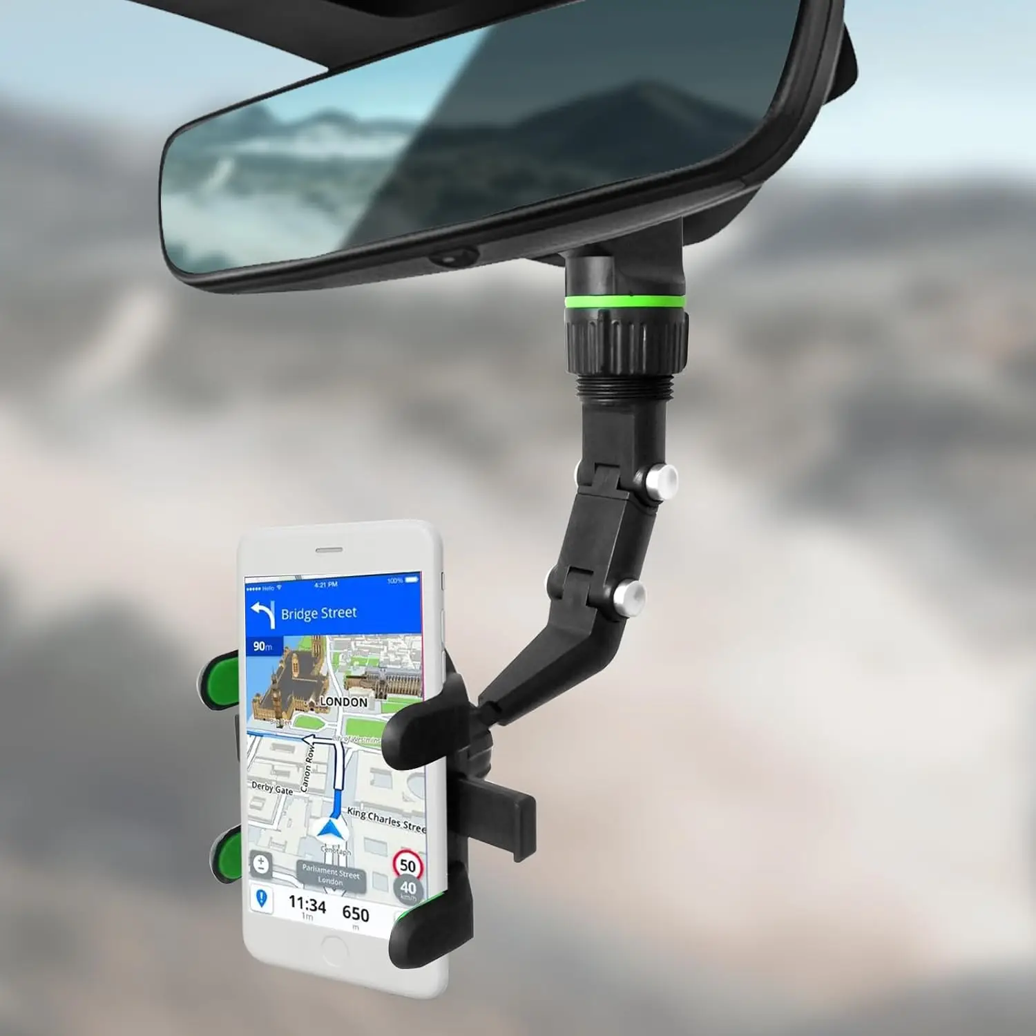 

360° Rotatable and Retractable Car Phone Mount Multifunctional Rear View Mirror Rearview Mirror Phone Holder Adjustable Cell