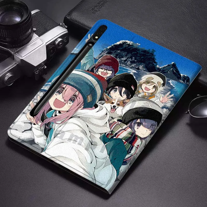 

Laid Back Camp Anime Tablet Case For Samsung Galaxy Tab S7 S8 S9 S10 FE Plus Lite 11 12.4 13.1 Inch