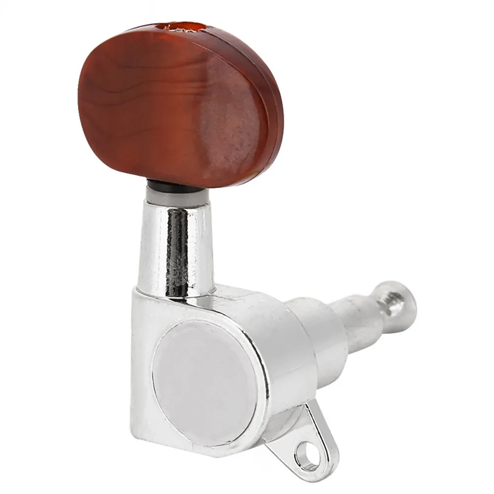 Stable 3L3R Configuration Tuning Pegs Silver Plastic+Metal Guitar Machine Heads String Tuner Keys Guitar Replacement Parts
