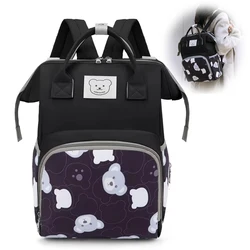 Mommy Diaper Bag Backpack Cartoon Cute Mother and Baby Bag Large Capacity Lightweight Travel Baby Stroller Nursing Bag