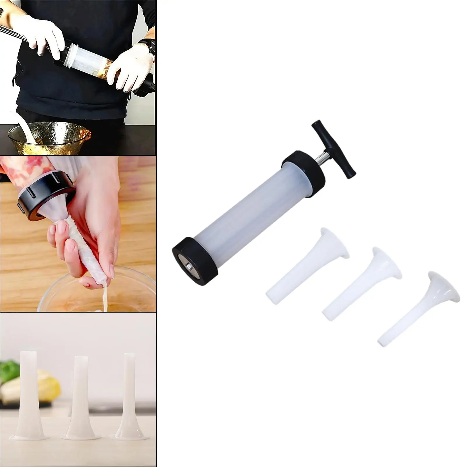 Hand Operated Stuffer Meat Filling Machine Meat Stuffer Filler , white