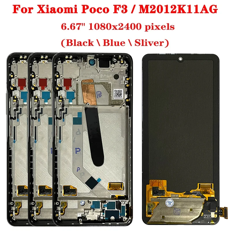 AMOLED New For Redmi K40 K40 Pro LCD M2012K11C Display Touch panel Screen Digitizer For Xiaomi POCO F3 Mi 11i M2012K11AG Screen