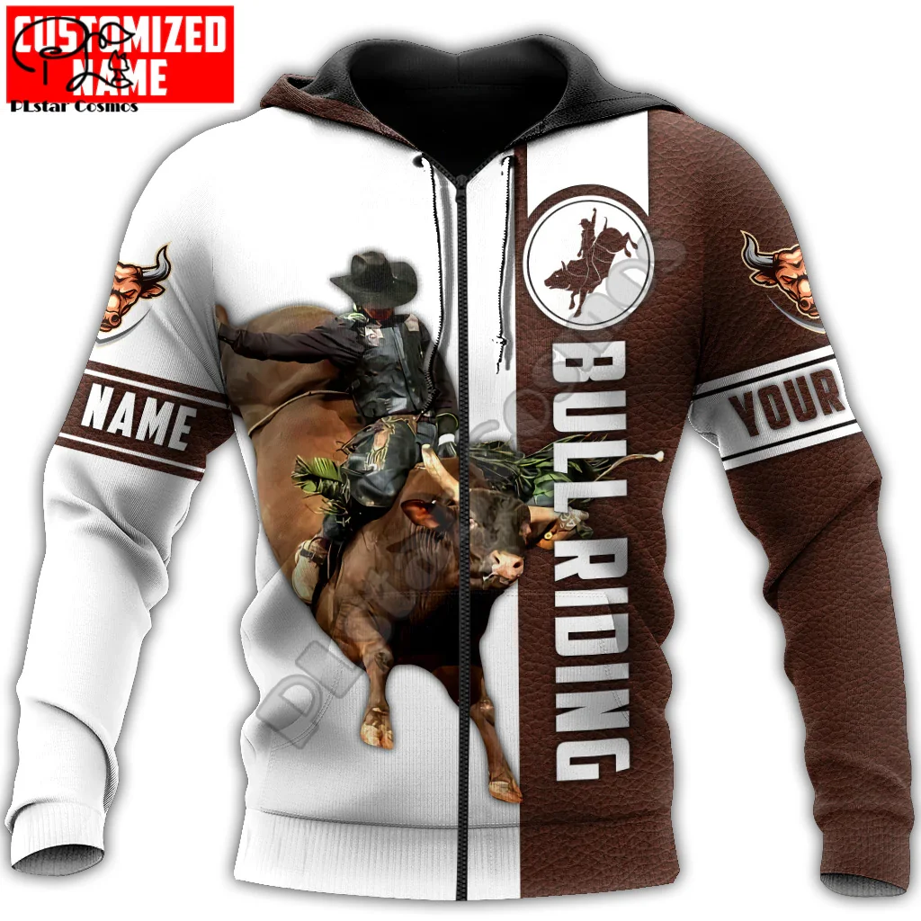 NewFashion Cosplay Bull Riding Cowboy Rodeo Vintage Sports Tattoo Tracksuit 3DPrint Streetwear Casual Harajuku Jacket Hoodies X3