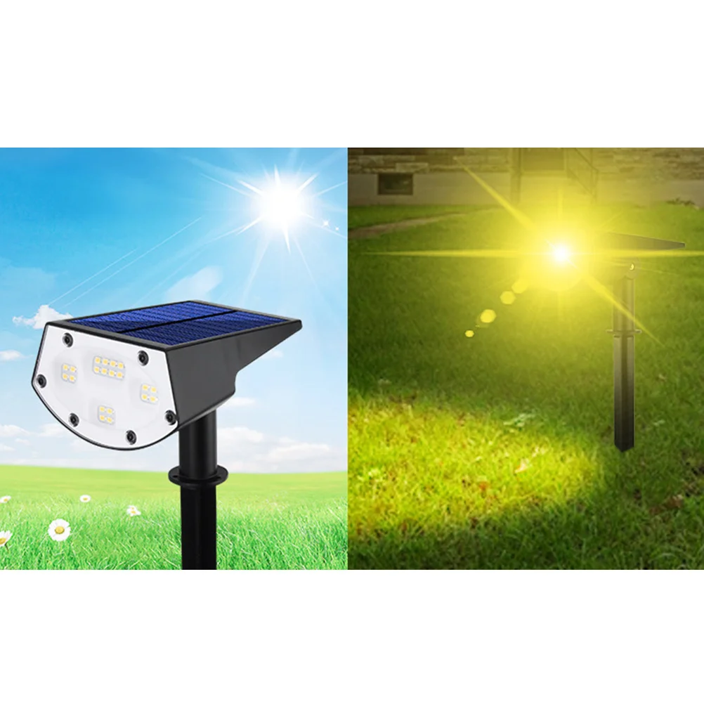 

Solar Led Spotlight Outdoor Waterproof Ground Plug Lights For Garden Lawn Landscape Flood Lamp Warm White Light