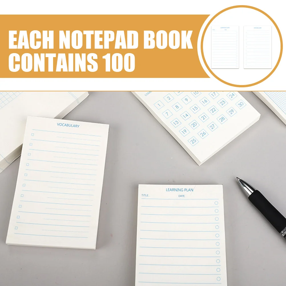 

12pcs Vocabulary Memo Pad Multifunction Word Notebook Plain Paper Index Notecards Compact Writing Pads Smooth for Study Work