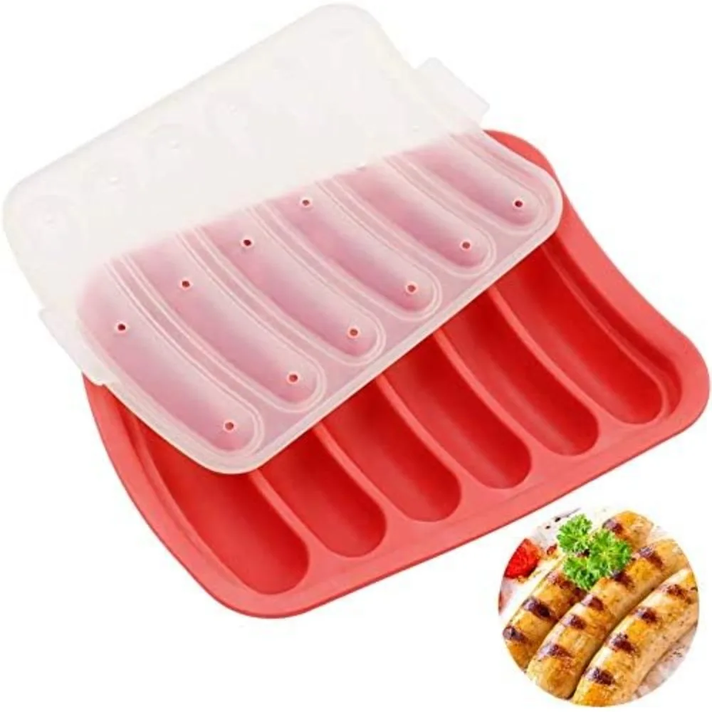 

Силиконовая форма для колбас, хот-доги, силиконовая форма, сделай сам, форма для изготовления ветчины, детская пищевая добавка, инструменты для выпечки, 6-полая лоток для колбас