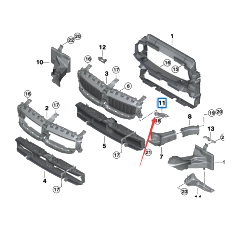 1Pair Car Bumper Upper Shutter Bracket 51647457051 51647457052 For BMW M3 M4 G20 G80 G81 G82 2018-2022 Air Duct Support Parts