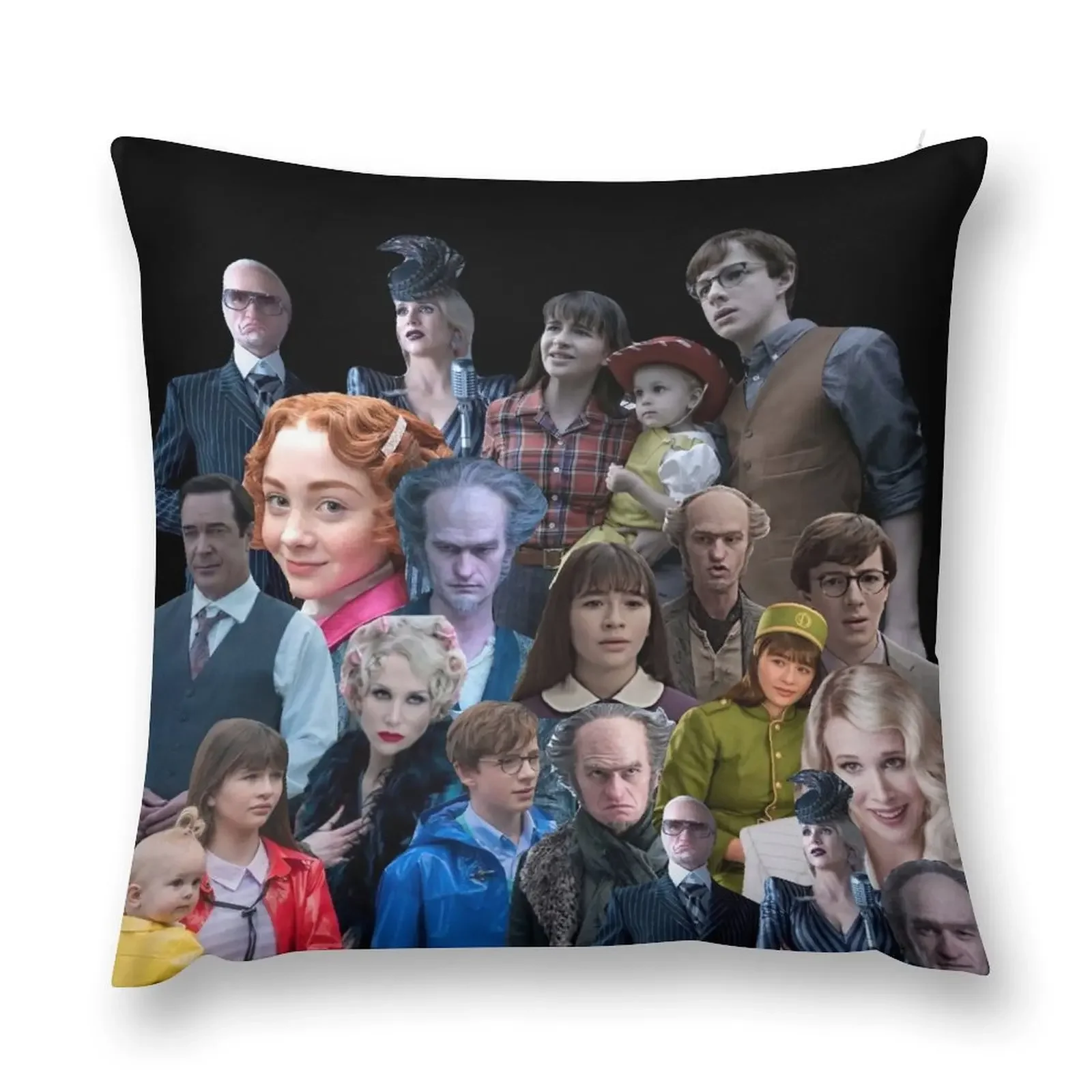 A series of Unfortunate events Mash Up, Packs, Collections, Sets, Montage, Bundle, Collage, Mix, ASOUE season 3 Throw Pillow