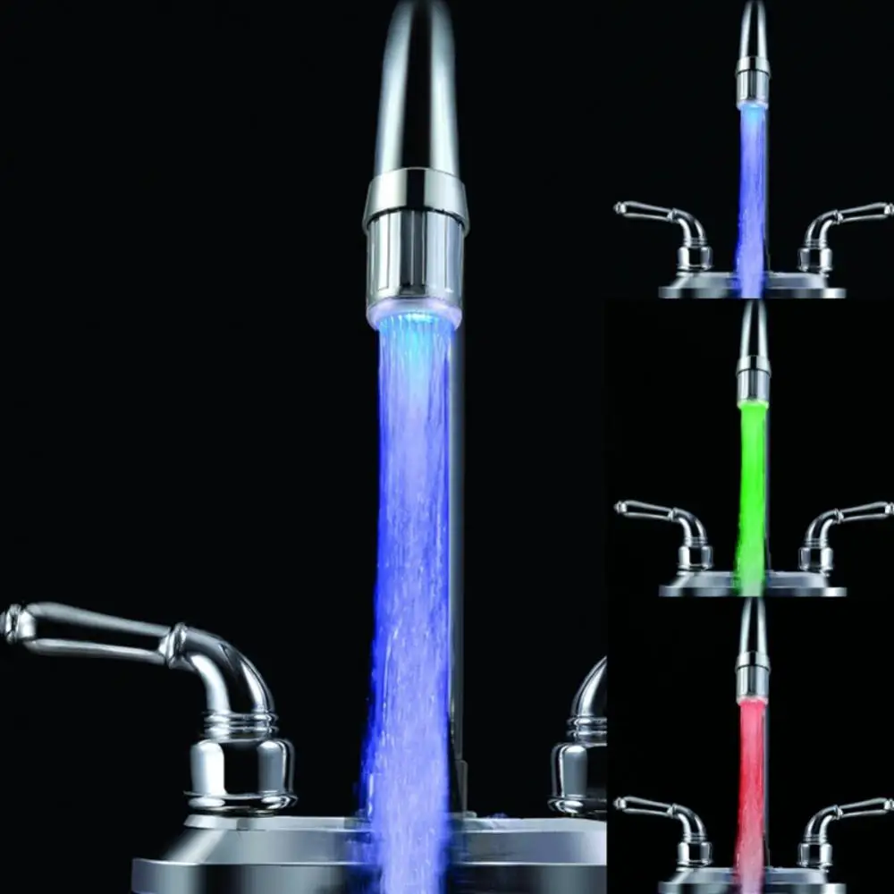 Shower Tap Color Changing Easy To Install Water-saving Trendy Led Energy-saving 7 Colors Led Faucet Light Bathroom