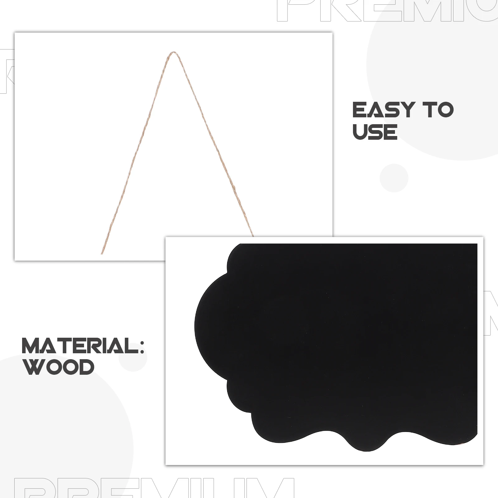 Hanging Blackboard Chalkboard Menu Pendant Wall Decoration Signs for Food Wood Tables Small Double Sided Write Wipe