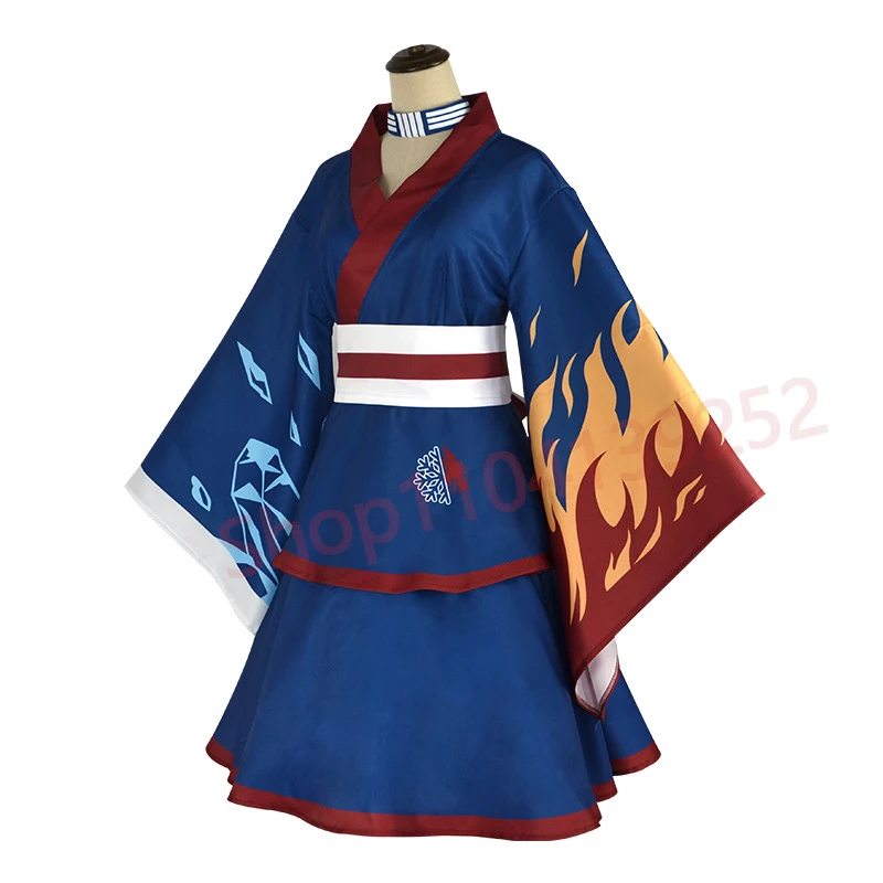 Anime My Hero Academia Todoroki Shoto Cosplay Costume Boku No Hero Academia Japanese Kimono Dresses Set Lolita Yukata Maid Dress