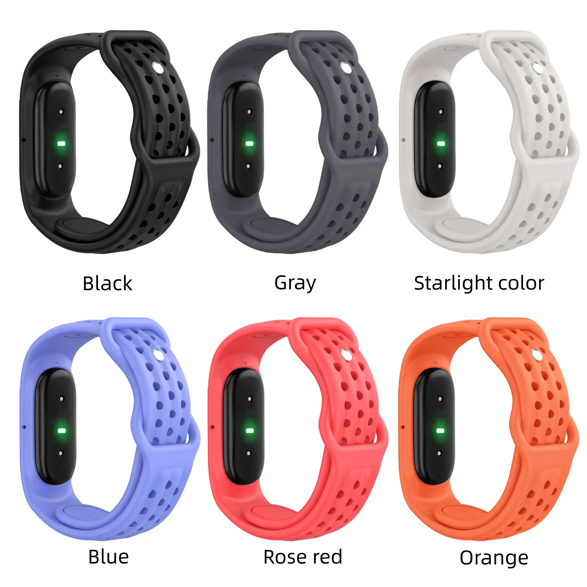 Google Fitbit Air Silicone Wristband with Eight-Character Buckle Hole Design Compatible with Various Fitness Tracker Bands