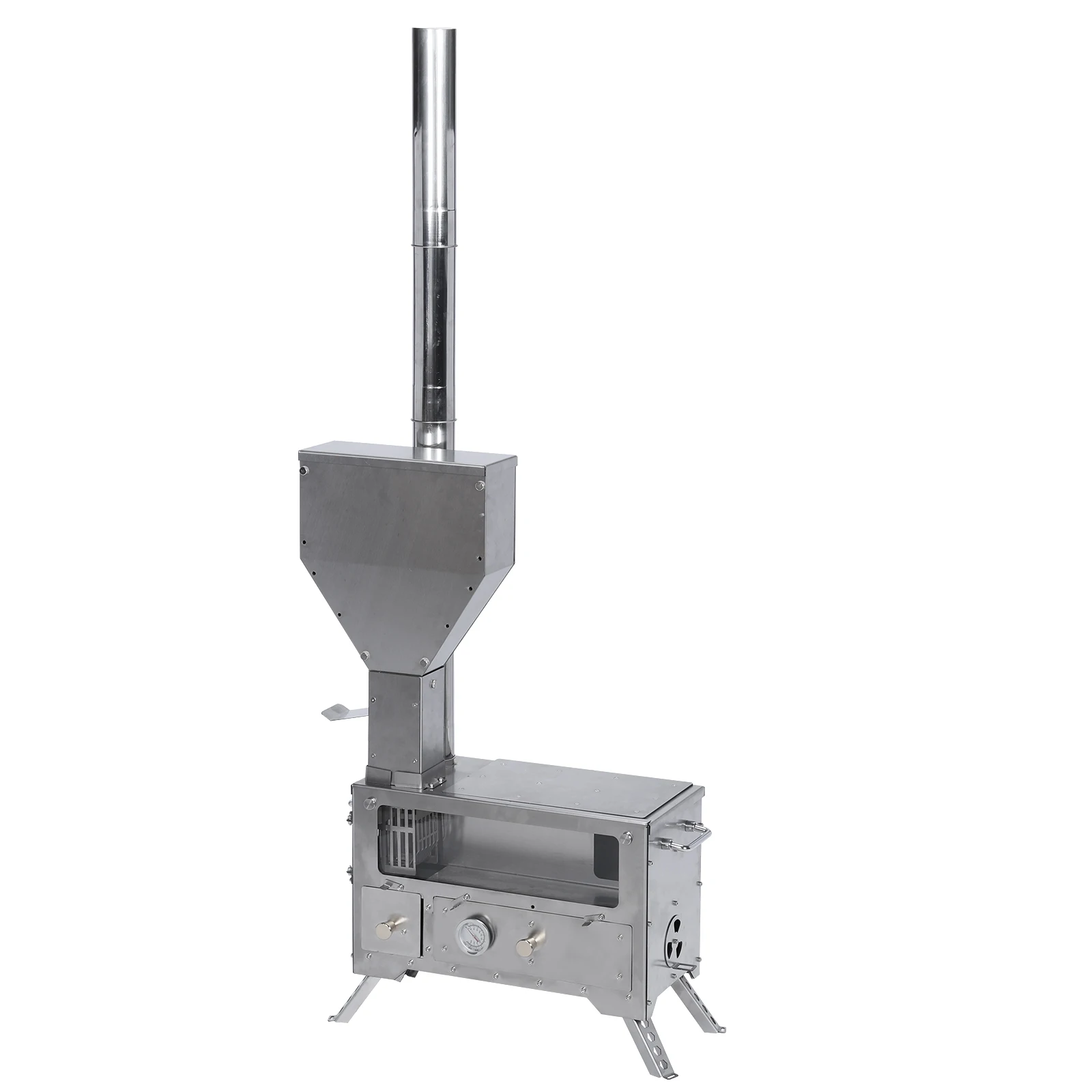 

Печь на дровах с дымоходом и духовкой для обогрева и приготовления пищи на открытом воздухе, для зимней рыбалки и охоты