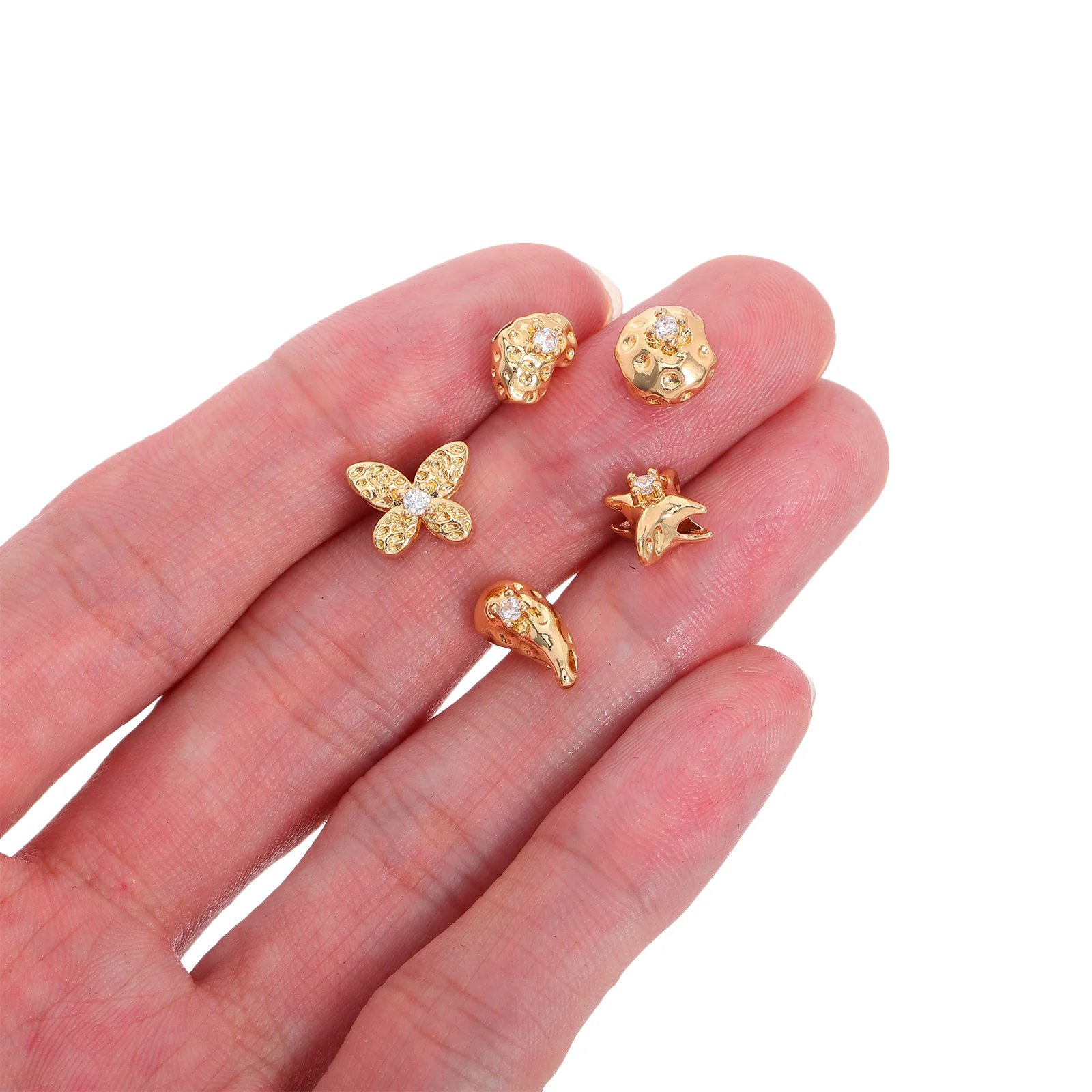 

5 Pcs Handmade Jewelry Accessories Star Spacer Beads Bracelet Charms for Bracelets Copper Making