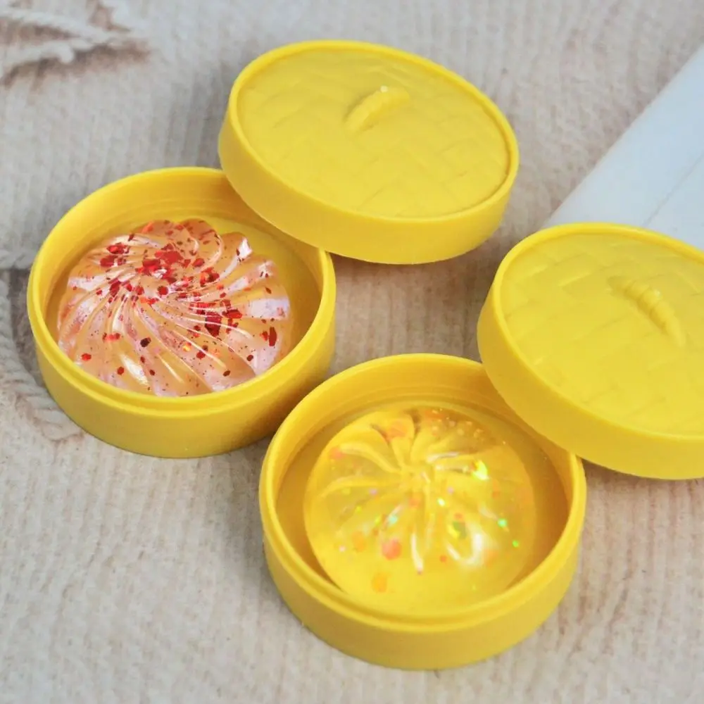 Prank Soft Cute Mini Dumplings Squishy With Steamer Squeezable Squishy Crystal Bun Pinch Food Shape Fidget Sensory