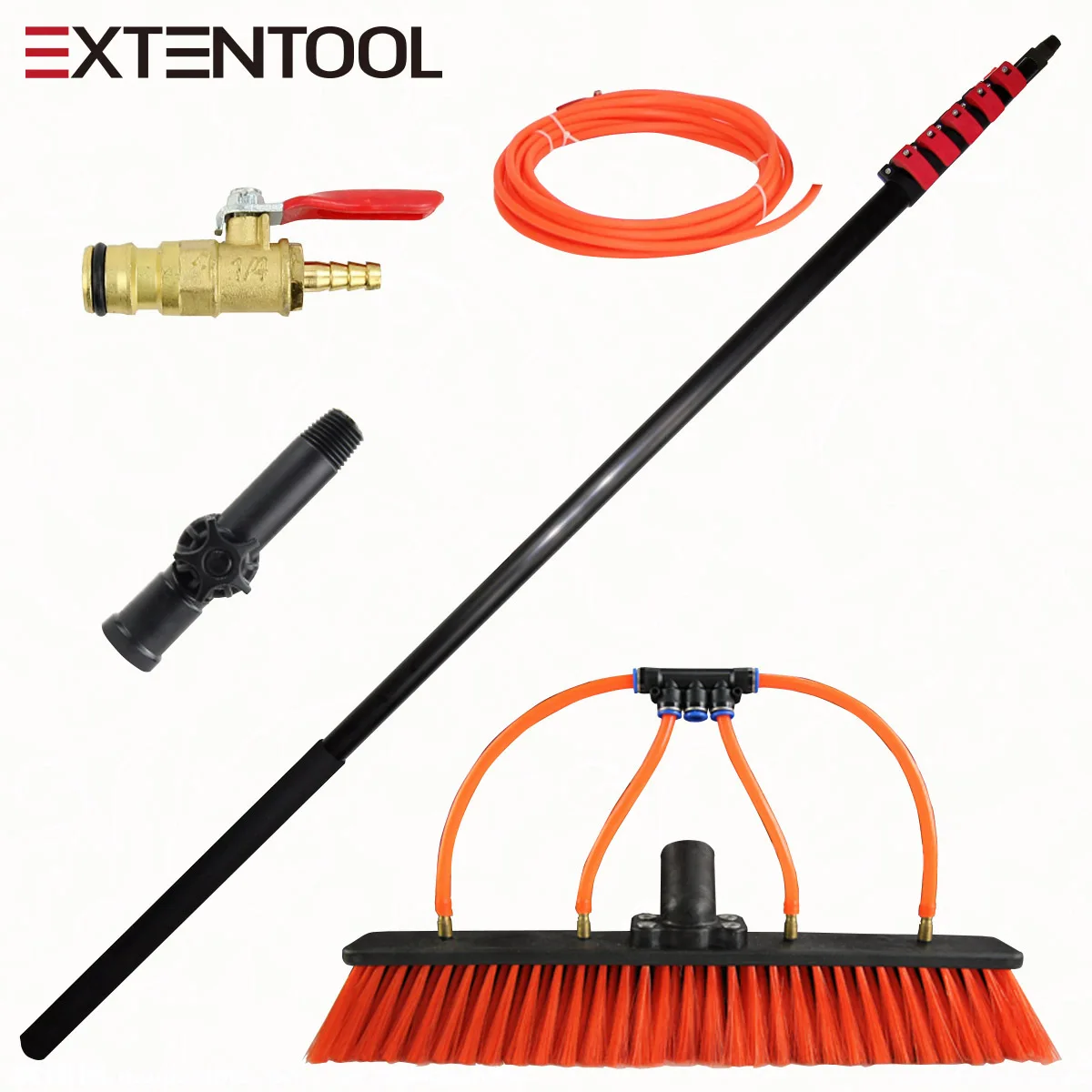 Extendool-kit de limpeza telescópica com poste telescópico 20ft, sistema relacionado à água