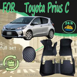 Car Floor Mats For Toyota Prius C Aqua NHP10 2012~ 2019 Carpets Rugs Luxury Leather Mat Rugs Car Accessories 2013 2014 2015 2016
