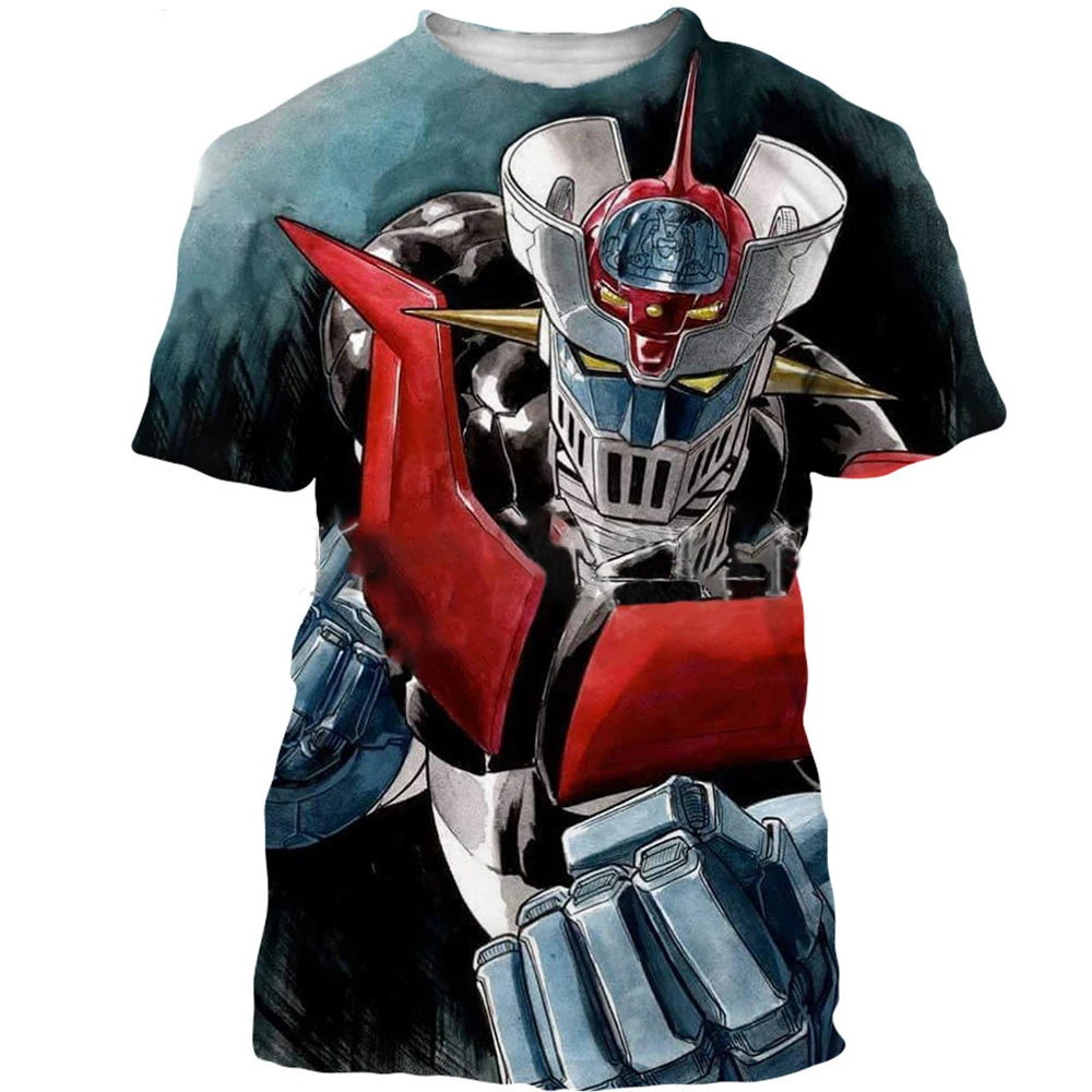 Mazinger Z T-Shirts Anime Robot 3D Print Men Women Short Sleeve T Shirts Oversized Streetwear Harajuku Tops Tees Man Clothing