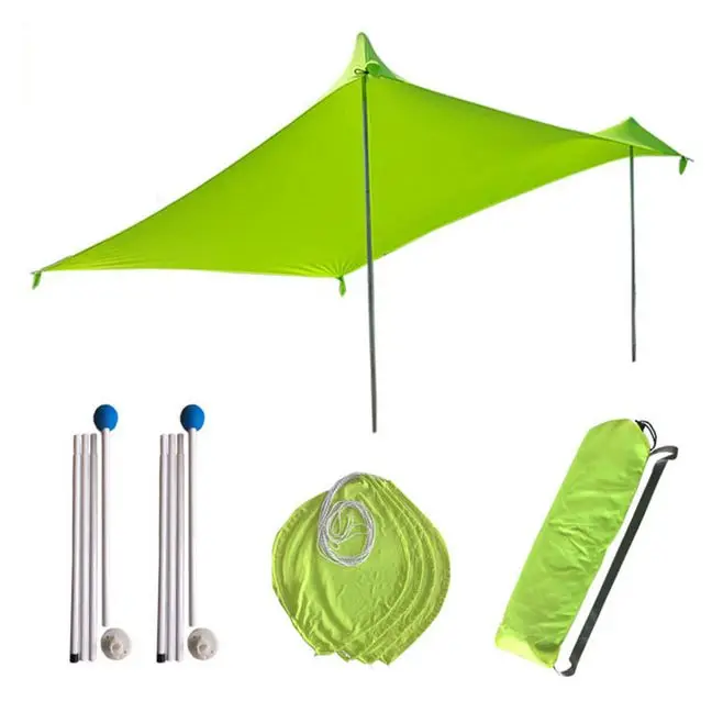 Large Portable Shelter Tarp Sun Shade Canopy UPF50 UV Protection Beach Tent