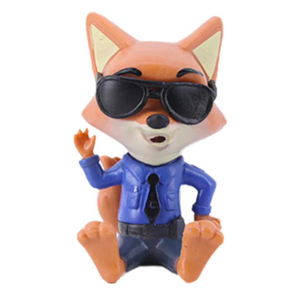 6 Crazy Zootopia Scene Handmade Police Officer Judy&Fox Nick Blind Box Trendy Play Doll Car Children's Birthday Cake Decoration