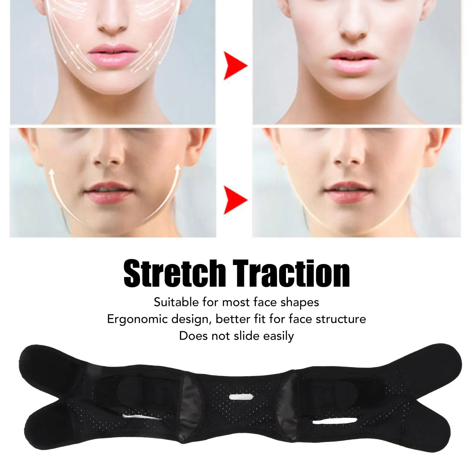 V Face Lifting Band, Sangle amincissante qualifiée ale respirante pour le ruisseau et les joues, confortable pour le sommeil