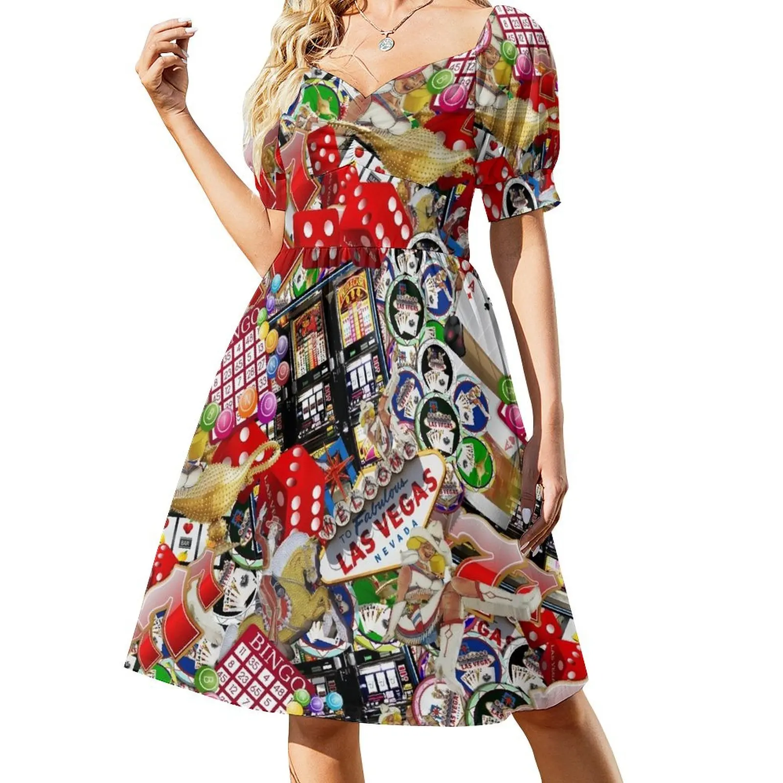 

Gamblers Delight - Las Vegas Icons Short Sleeved Dress dress for women 2025 summer dress woman 2025